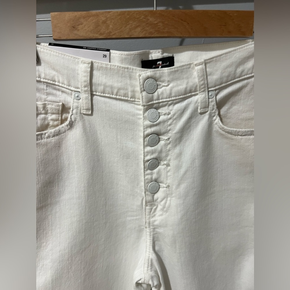7 For All Mankind HW Cropped Straight Ankle Jeans Size 29 (NWT) Retail $218 - Picture 4 of 6